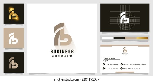 Logo de monograma de carta Fb o Ab con diseño de tarjeta de visita