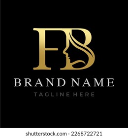 Letra FB Beauty Face Diseño de logotipo inicial