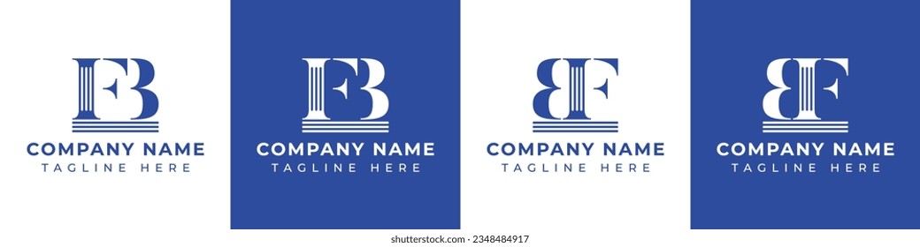 Letra FB y logotipo del pilar BF, adecuado para negocios con BF o FB relacionados con el pilar.
