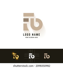 Letter Fb or Fo monogram logo with grid method design