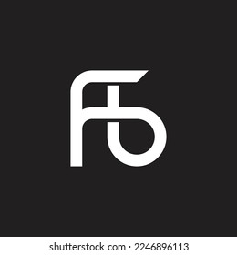 letter fb linked overlapping line logo vector 