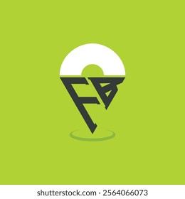 Letter FB Location Logo Design. Modern Initials FB Pinpoint Logo for Navigation, Map Apps, and Location Based Businesses