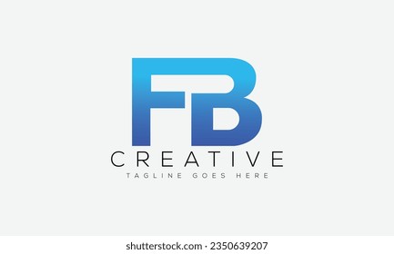 Ilustración vectorial de la plantilla de diseño del logotipo FB de la letra.