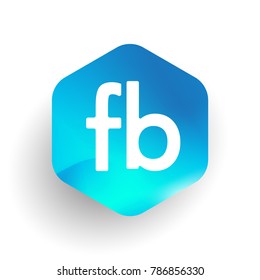 Letter FB logo in hexagon shape and colorful background, letter combination logo design for business and company identity.
