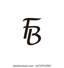 letra fb curvas simples fonte vinculada logotipo vetor 