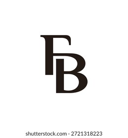 letter fb simple curves linked geometric logo vector 