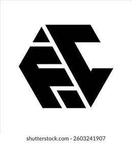 letter Fc or Cf geometric typography logo
