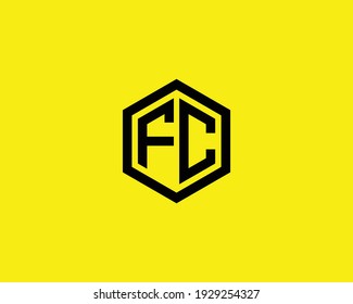 letter fc and cf logo design vector template
