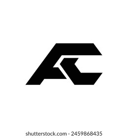 Letter Fc modern typography black monogram abstract logo design