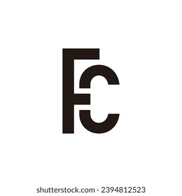 letter fc simple linked font logo vector 