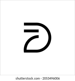 Letter FD in black color logo