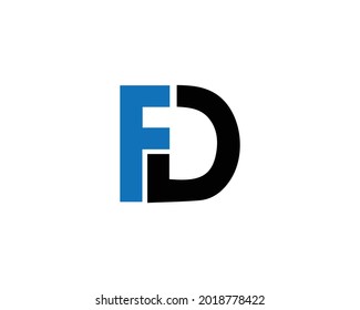 Letter FD And DF Logo Icon Vector Template Illustration Design.