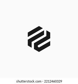 plantilla de ilustración vectorial de diseño del logotipo de fd hexagón de letra