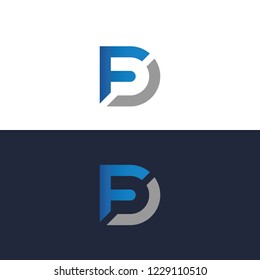 Letter FD Illustration Vector Design Template. FD Logo Flat. Suitable for Creative Industry, Multimedia, entertainment, Educations, Shop, and any related business