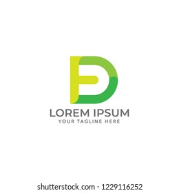 Letter FD Illustration Vector Design Template. FD Logo Flat. Suitable for Creative Industry, Multimedia, entertainment, Educations, Shop, and any related business