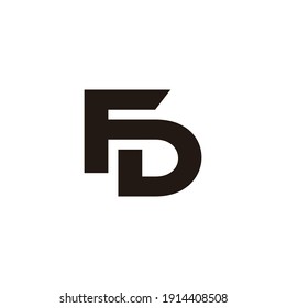 letter fd linked geometric simple flat logo vector
