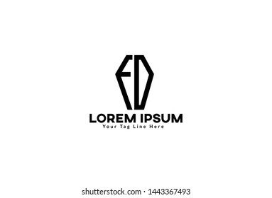 Letter FD logo design. Isolated on white background.