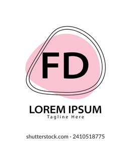 letter FD logo. FD logo design vector illustration for creative company, business, industry