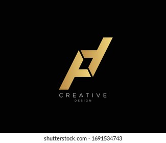 Letter FD PD Logo Design, Creative Minimal FD PD Monogram In Gold Color