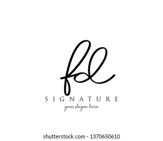 Letter FD Signature Logo - Vector
