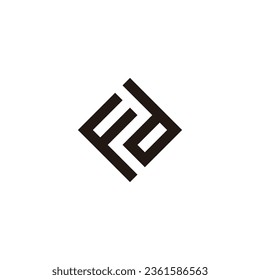 Letter Fd square, elegant geometric symbol simple logo vector
