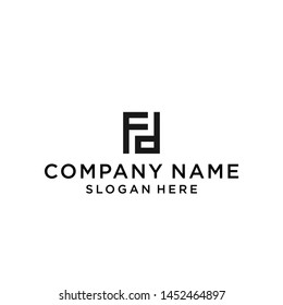 letter fd square logo design vector illustration template