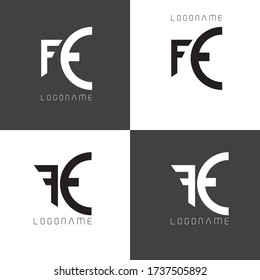 Letter FE circle logo, vector design FE, Illustration  