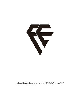 letter FE diamond geometric symbol simple logo vector