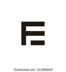 Buchstabe FE F E Quadrat, Umriss-Symbol, einfaches Logo, Vektorgrafik