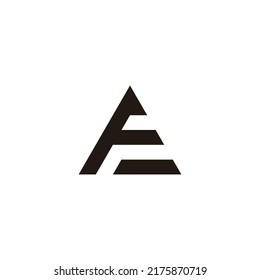 Letter FE EF F E triangle geometric symbol simple logo vector