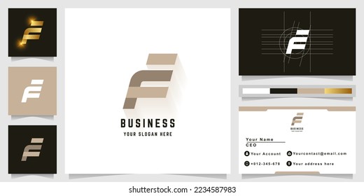 Letter FE or EF monogram logo with business card design