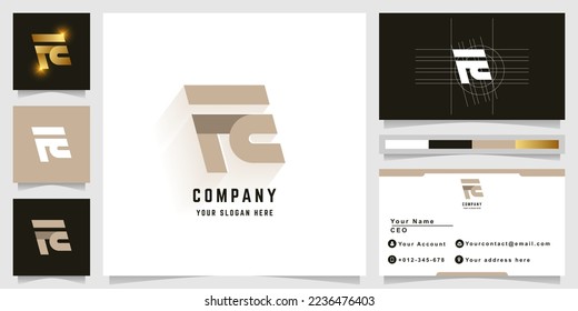 Letter FE or Fc monogram logo with business card design