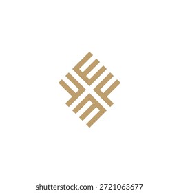 Logotipo de la línea de piso de la letra FE 