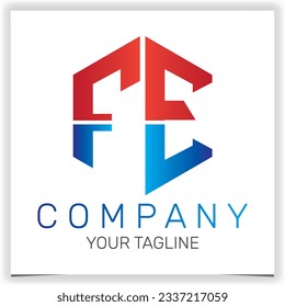 letter FE initial hexagon logo icon premium elegant template vector eps 10