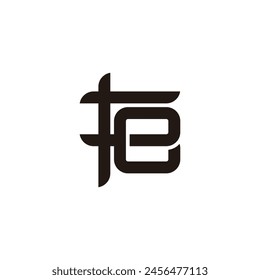 letter fe linked geometric linear logo vector 