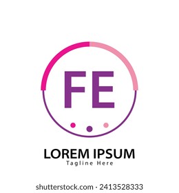 letter FE logo. FE logo design vector illustration for creative company, business, industry
