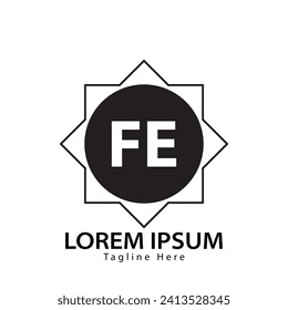 letter FE logo. FE logo design vector illustration for creative company, business, industry