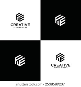 letter FE logo design vector