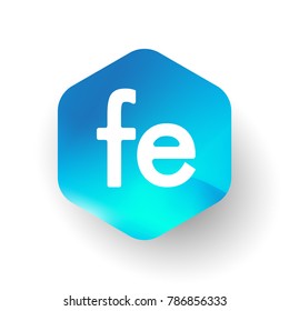 Letter FE logo in hexagon shape and colorful background, letter combination logo design for business and company identity.
