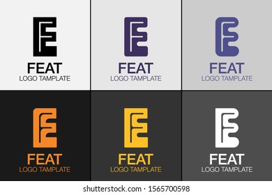 Letter FE logo icon design template. feat.