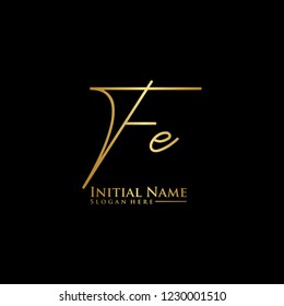 Letter Fe Logo. Initial Letter Design Vector Luxury Colors