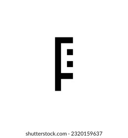 Letter FE rectangle, squares geometric symbol simple logo vector