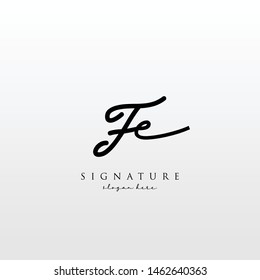Letter FE Signature Logo Template - Vector