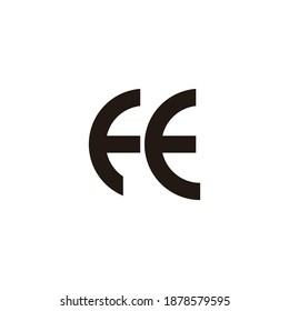 letra fe curvas simples línea vector de logotipo geométrico