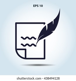 letter and feather icon