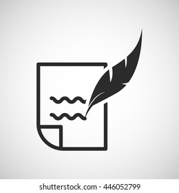 letter and feather icon