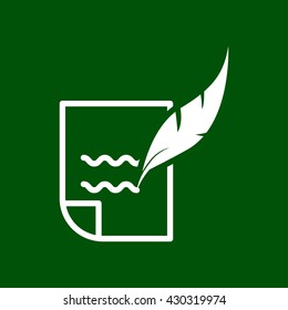 letter and feather icon. letter and feather vector illustration