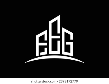 Letter FEG building vector monogram logo design template. Building Shape FEG logo.