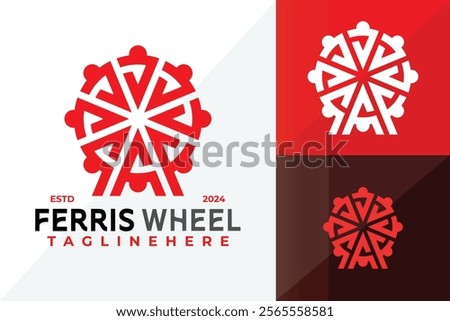 Letter A Ferris Wheel Logo Icon Vector Design Illustration
