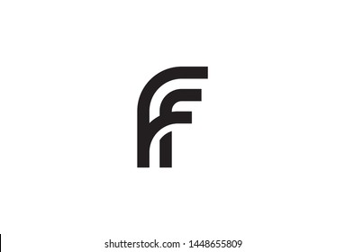 Letter ff black logo design template. Isolated on white background.